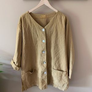 Mustard yellow linen top